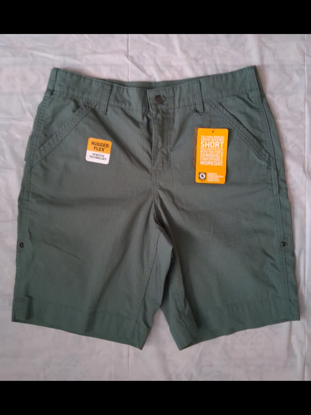 Carhartt 104213 Green Women’s Original Fit Ripstop Work Shorts Sz 10